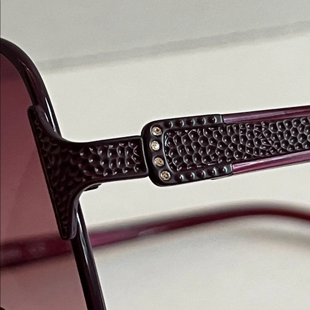 FOSSIL NWOT Addie Plum Fade 100% UV Textured Metal 56-16-130 Square Sunglass
